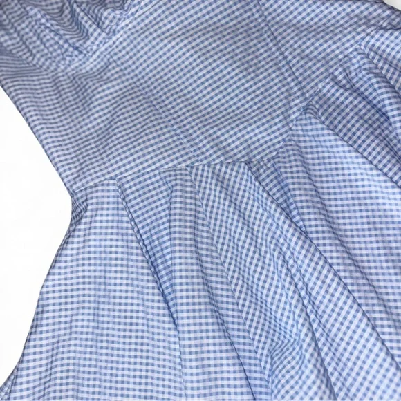 American Threads Blue and white gingham babydoll dress with ruffled bust - Picture 3 of 4